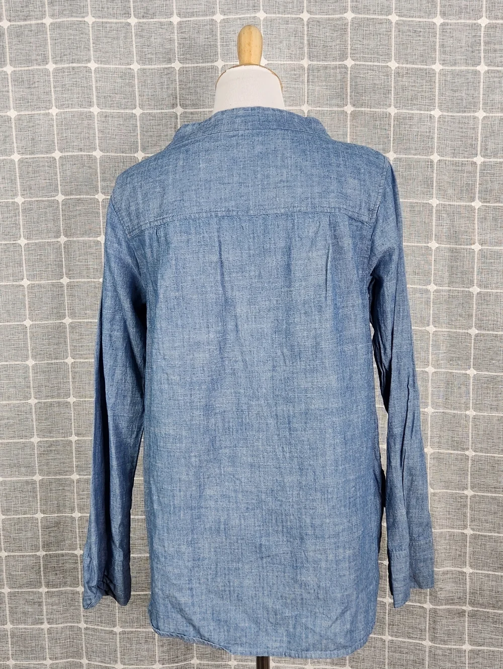 J. Crew Funnelneck Chambray Top